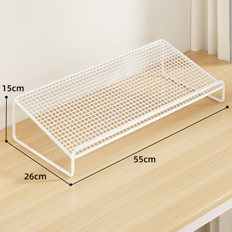 Elevated Mesh Metal Desktop Storage Rack