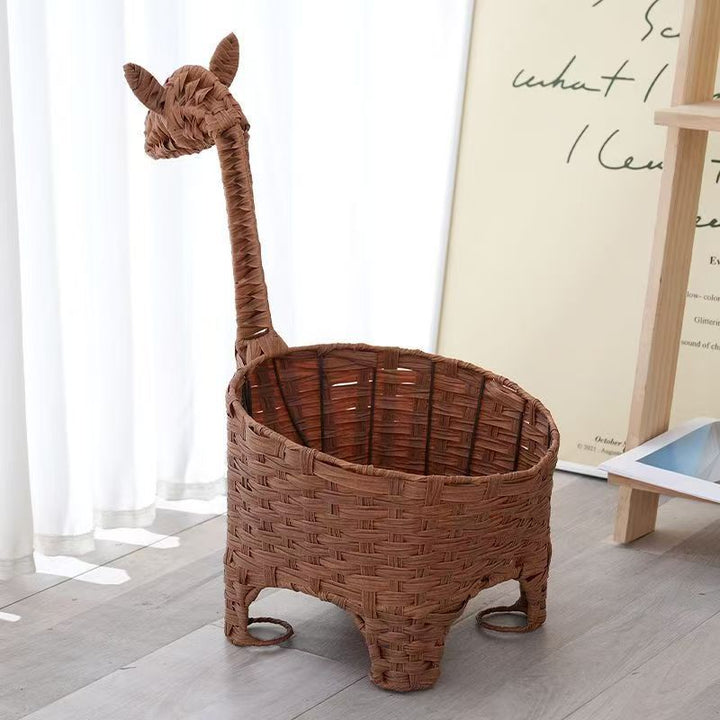 Decorative rattan storage basket with animal design Kalsten
