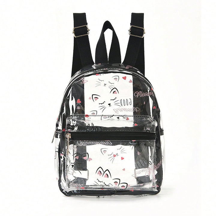 Women's Transparent Backpack with Cat Design Kalsten