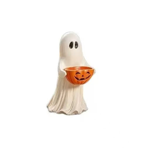 Decorative Ghost Figure with Pumpkin Lantern Kalsten