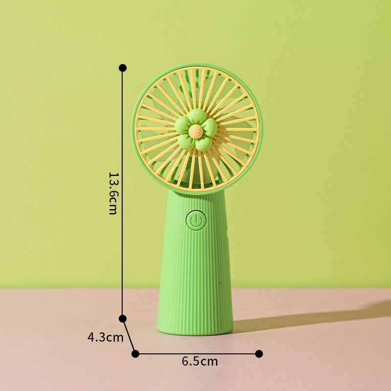 Women's Portable Mini Hand Fan with Creative Flower Design Kalsten