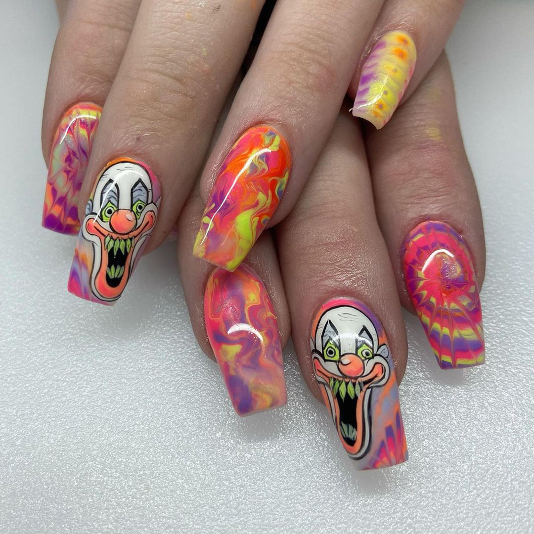 Creative Nail Art Set with Clown Motif Kalsten