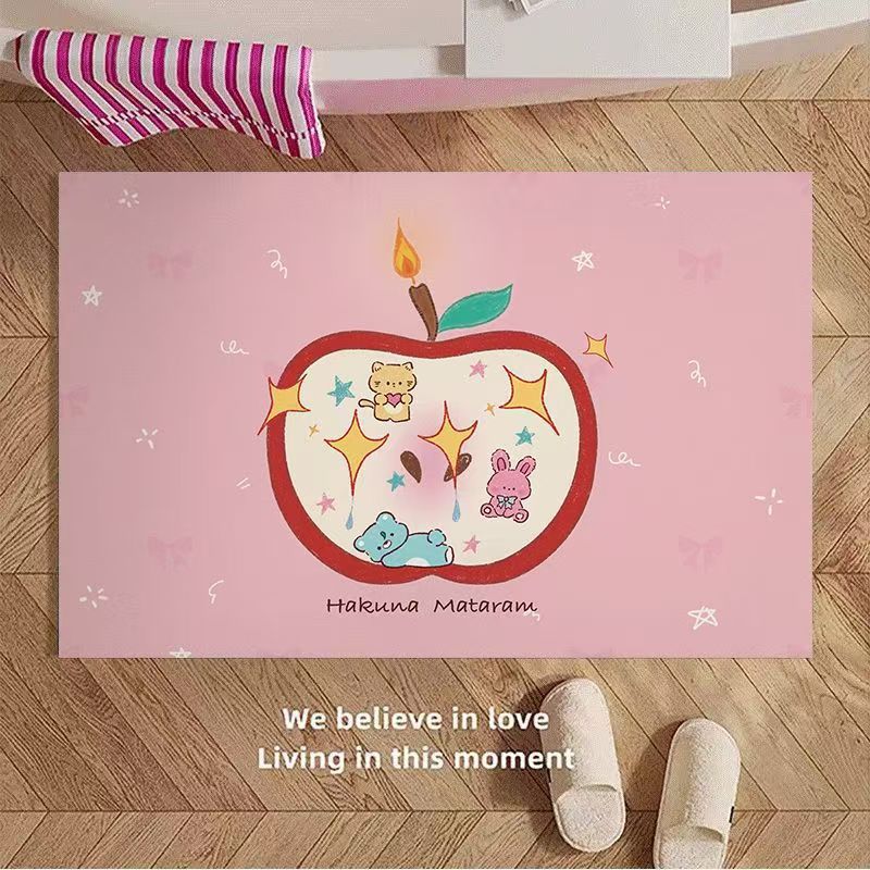 Playful Cartoon Apple-Themed Area Rug Kalsten