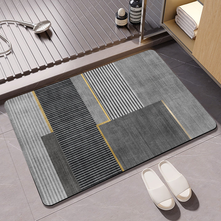 Plush Geometric Bath Mat Kalsten