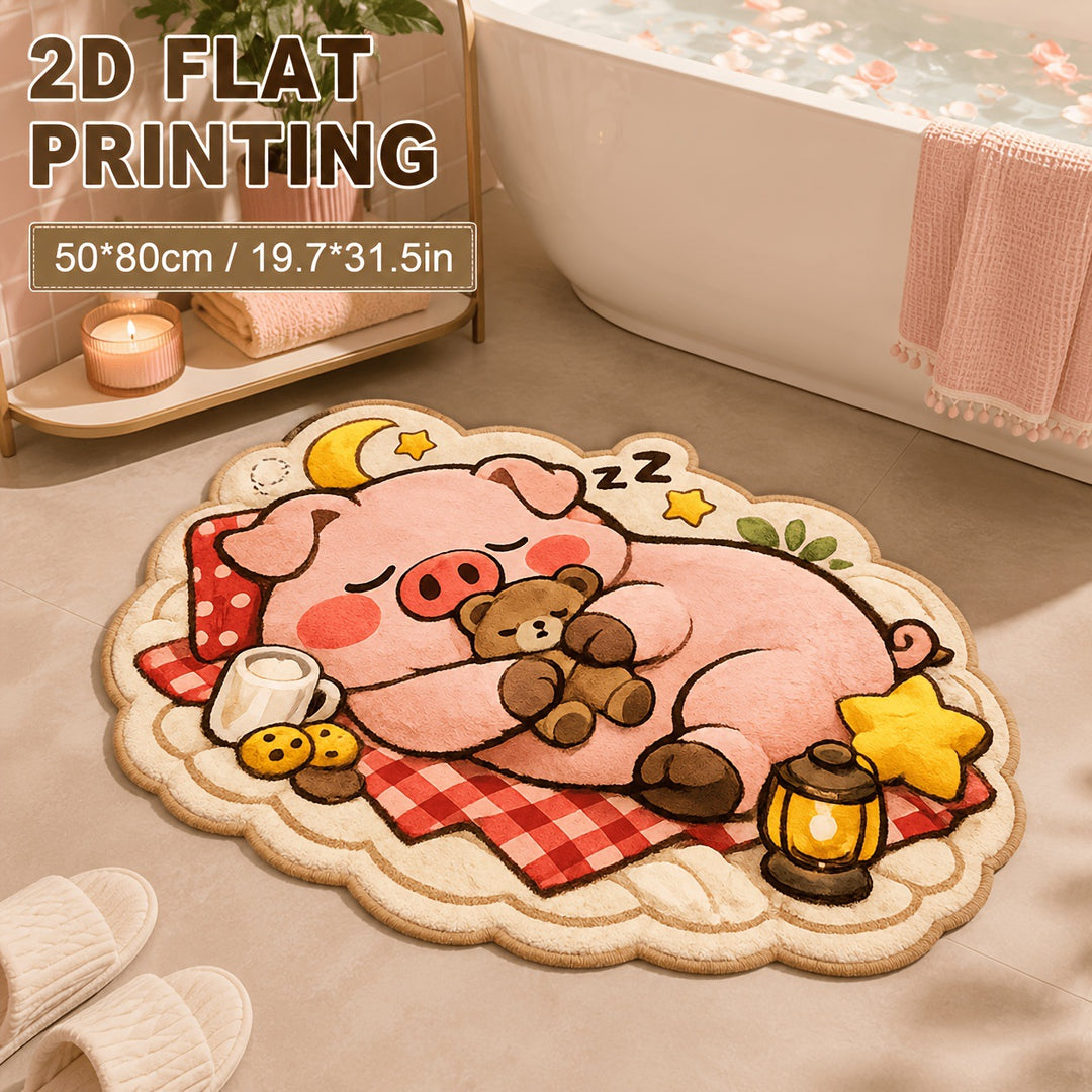 Cute Pig-Themed Area Mat