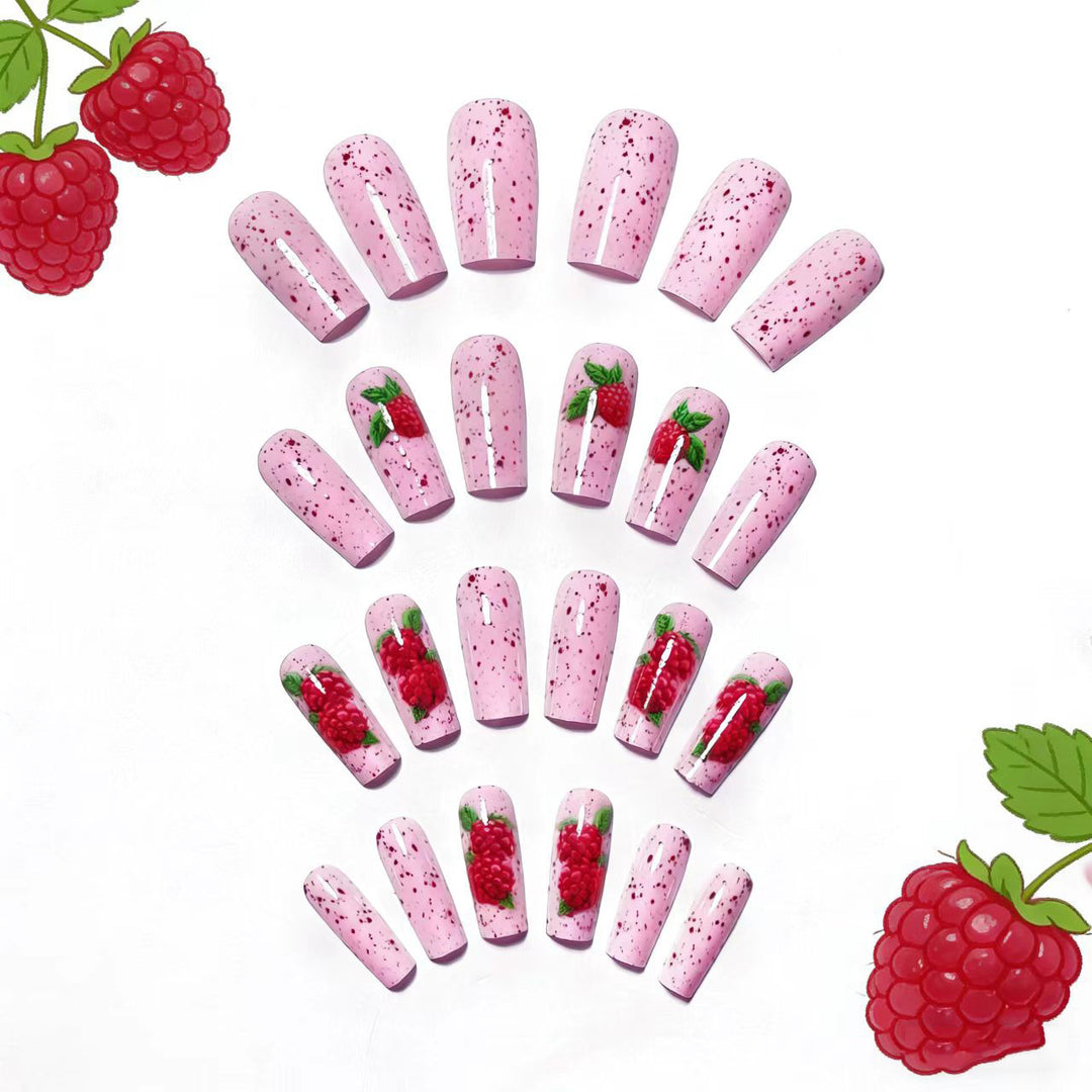Artificial nails with Playful Raspberry Design Kalsten