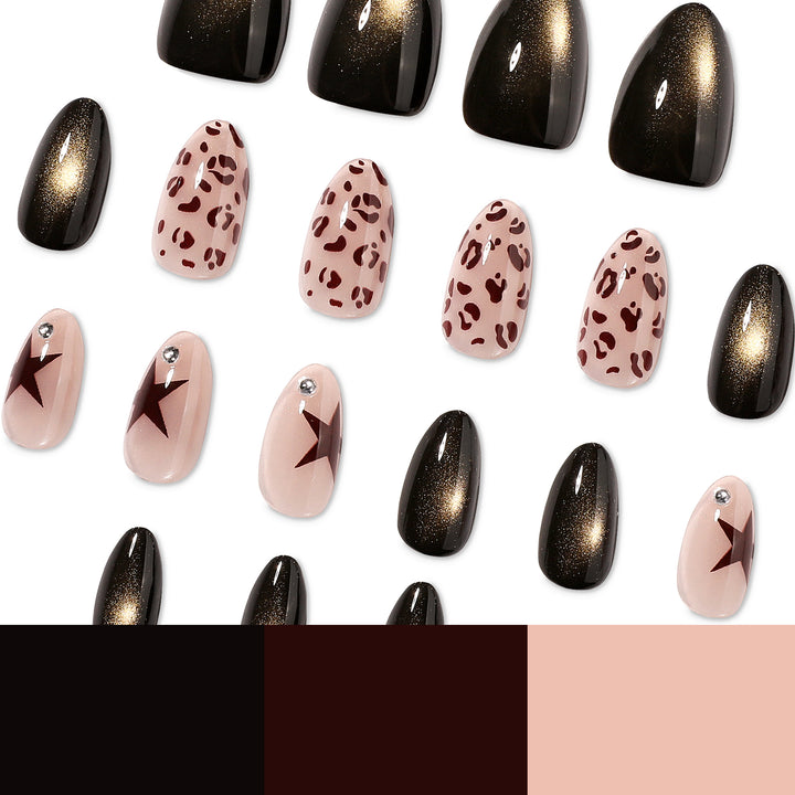 Artful Nail Extensions with Glamorous Leo Design Kalsten