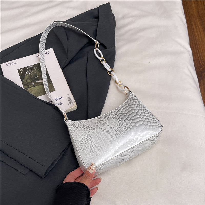 Stylish Textured Snakeskin Effect Handbag Kalsten