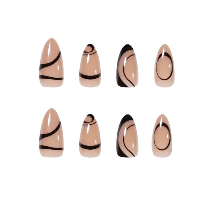 Artful stiletto nails with geometric accents Kalsten