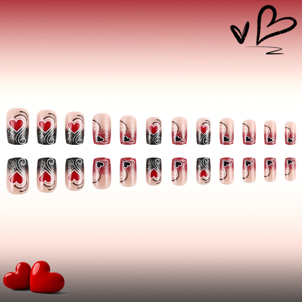 Heart-Embellished Glamorous Nail Art Set Kalsten