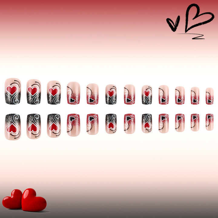 Heart-Embellished Glamorous Nail Art Set Kalsten