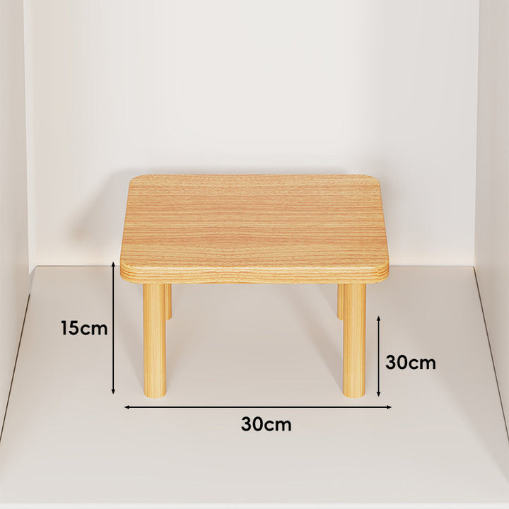 Height-Adjustable Rectangular Wooden Riser Table with Detachable Round Legs