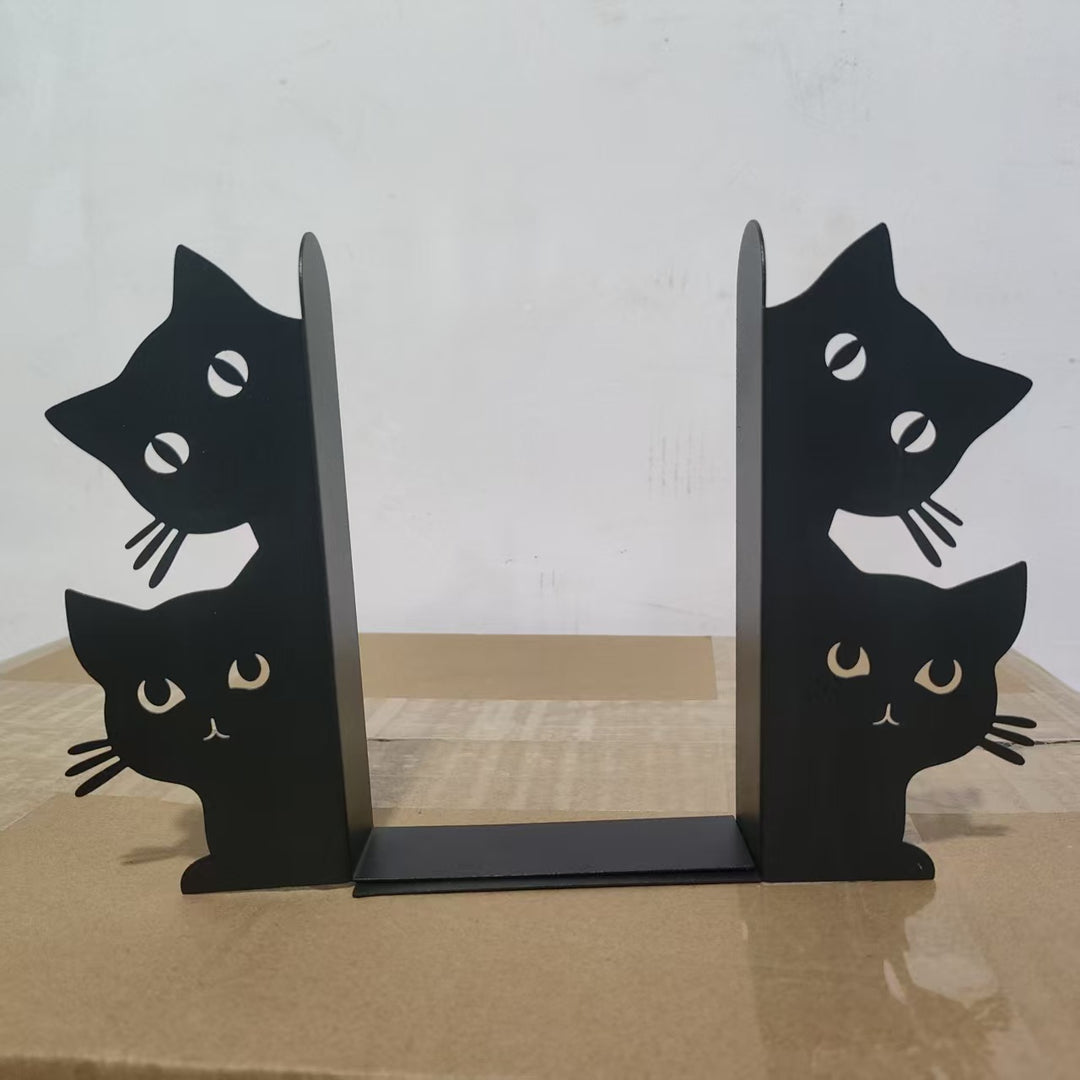 Cat-Shaped Bookend Set