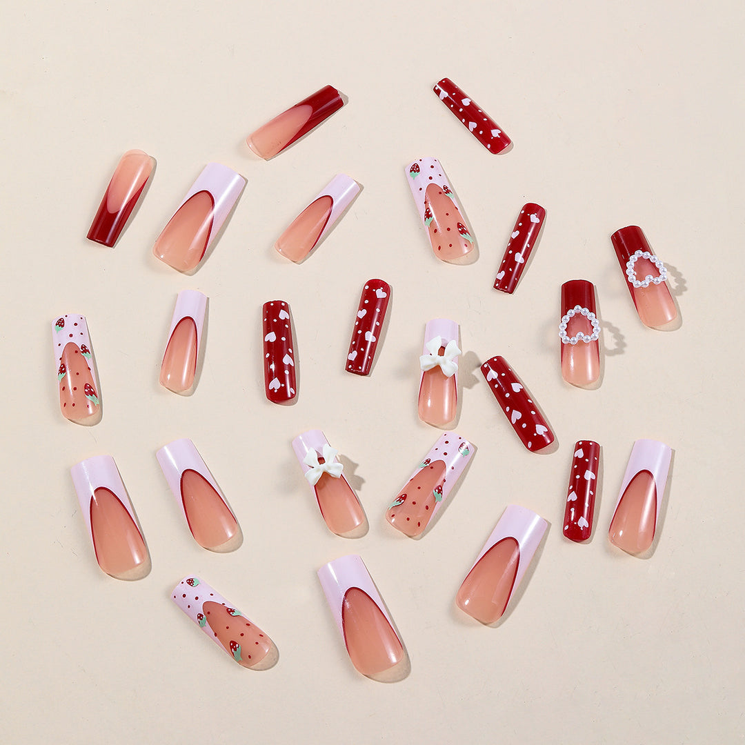 Decorative 3D Strawberry Nail Art Extensions Kalsten