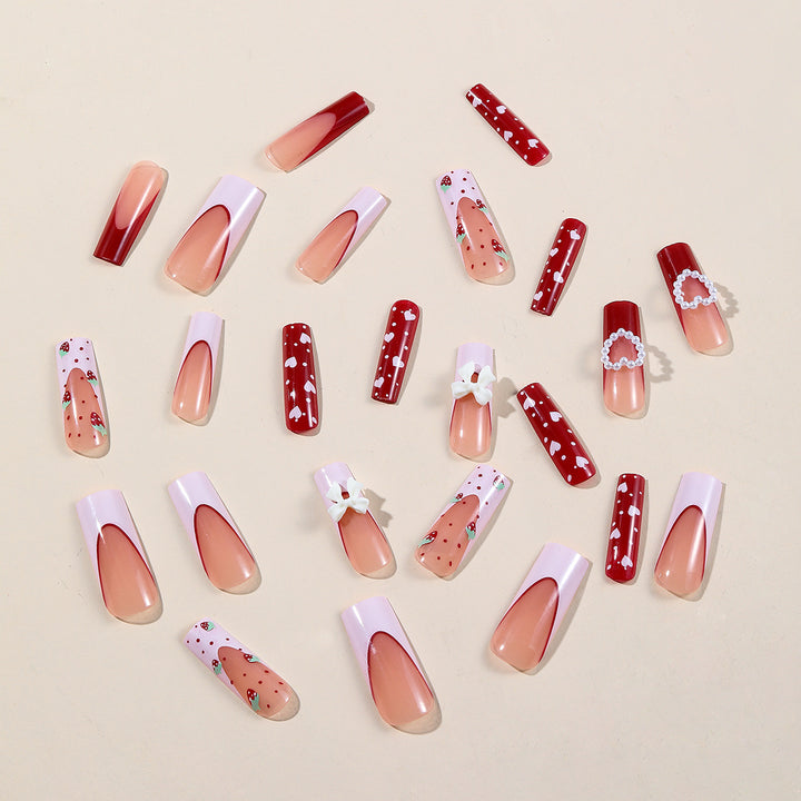 Decorative 3D Strawberry Nail Art Extensions Kalsten