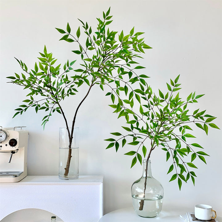 Artificial Green Leaf Branch
