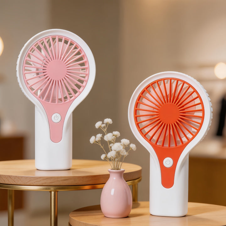 Women Portable Hand Fan with USB Charging Function and Ergonomic Handle Kalsten
