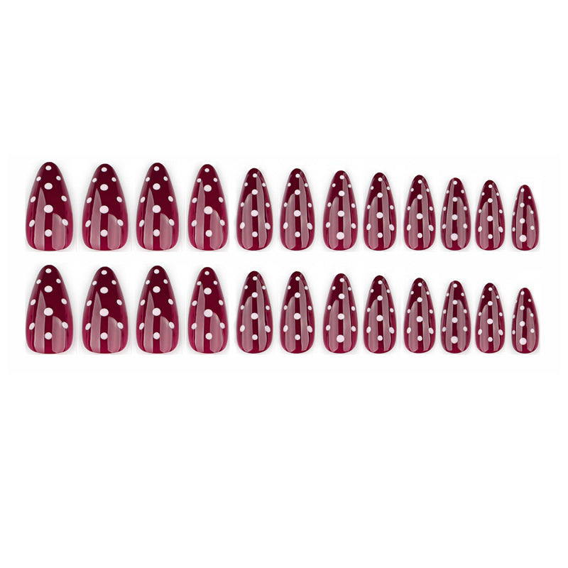 Artificial nail set with elegant dots and trendy design Kalsten