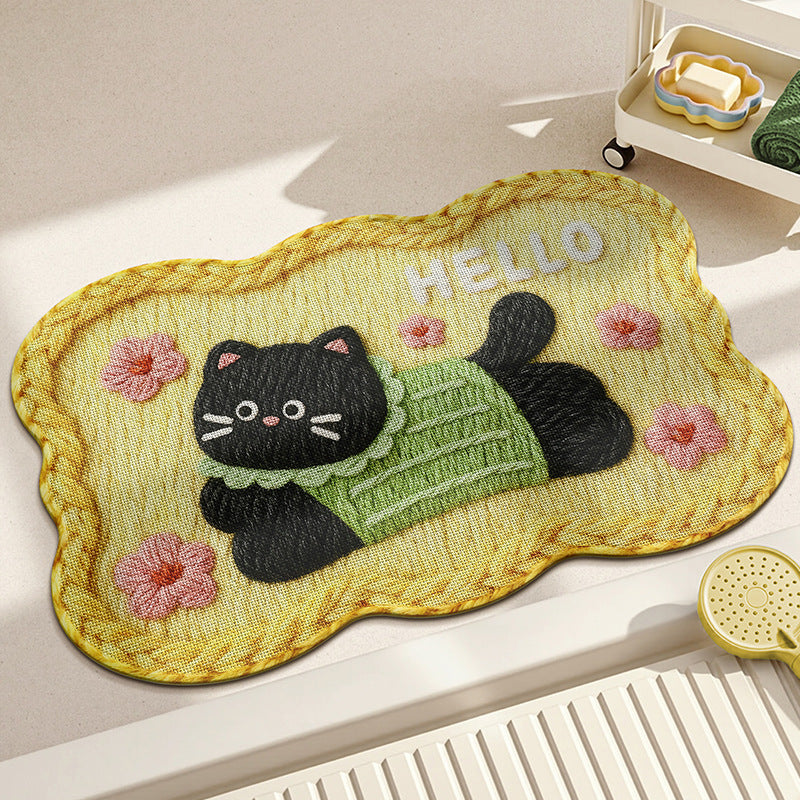 Adorable Embroidered Bear Bath Mat Kalsten