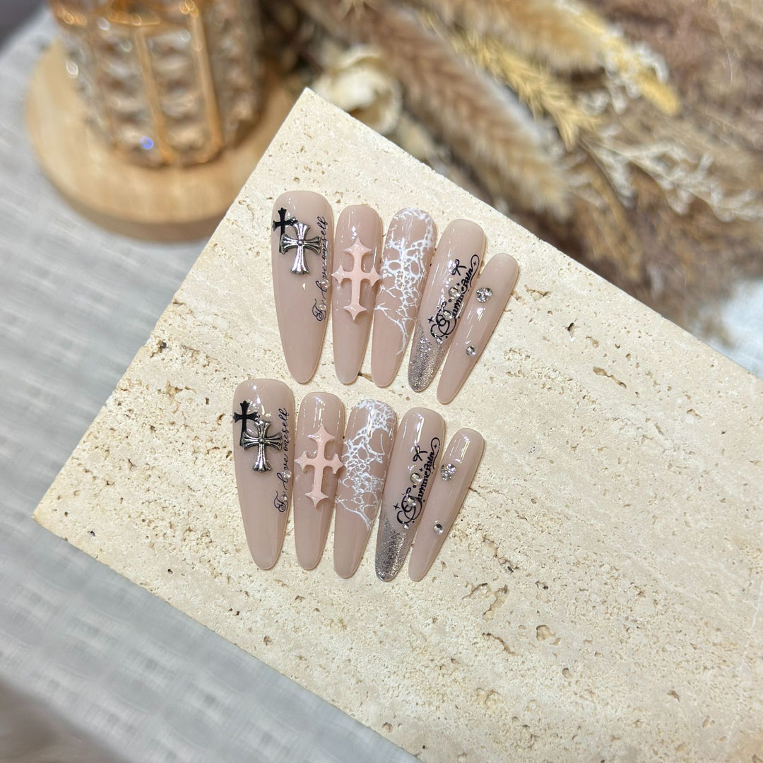 Luxury Gothic Press-On Nail Art Set Kalsten