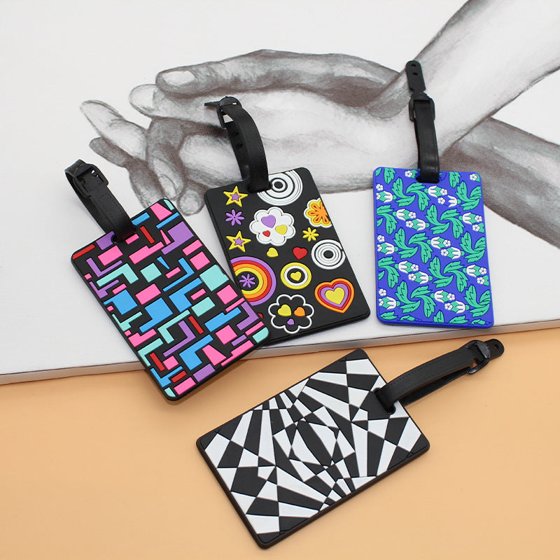 Unisex Luggage Tag with Modern Geometric Design Kalsten