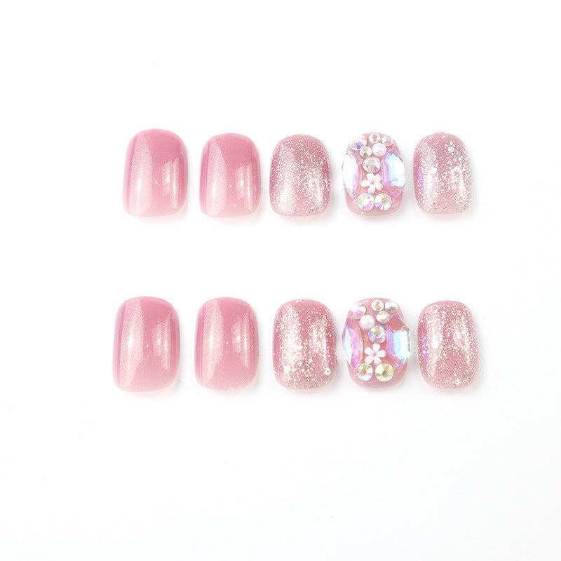 Premium Sparkling Press-On Nail Set with Decorative Rhinestones Kalsten