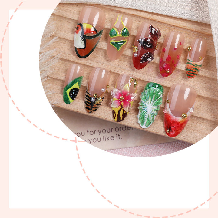 Artistic Tropical Press-On Nail Set kalsten