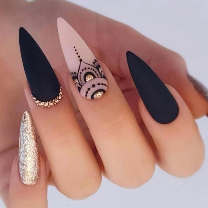 Ornate Butterfly-Inspired Acrylic Nail Extensions Kalsten
