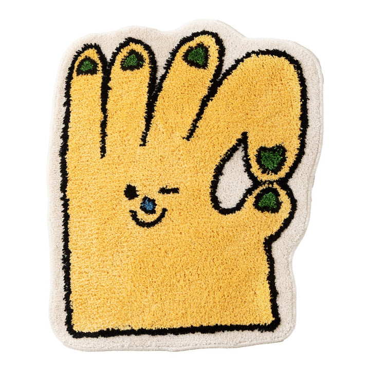 Funny hand-shaped bath mat made of non-slip microfiber plush Kalsten