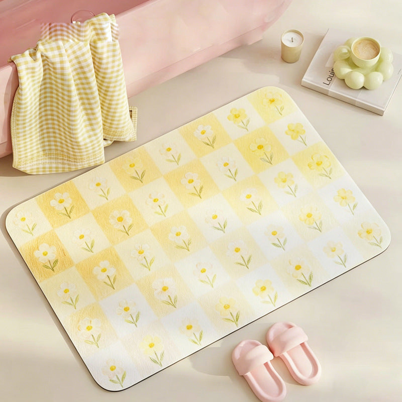 Floral Print Bath Mat Kalsten