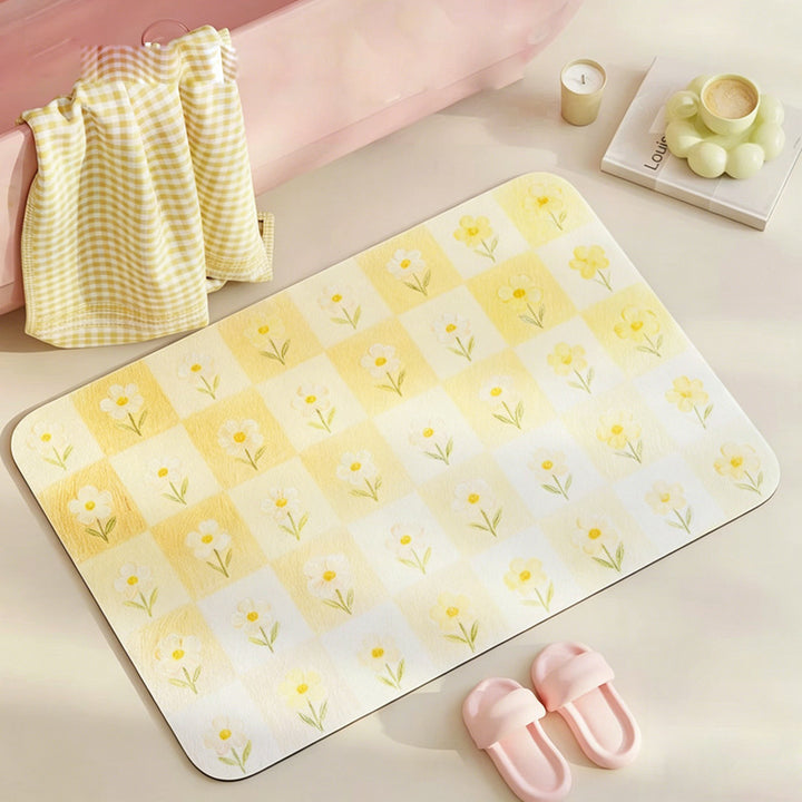 Floral Print Bath Mat Kalsten