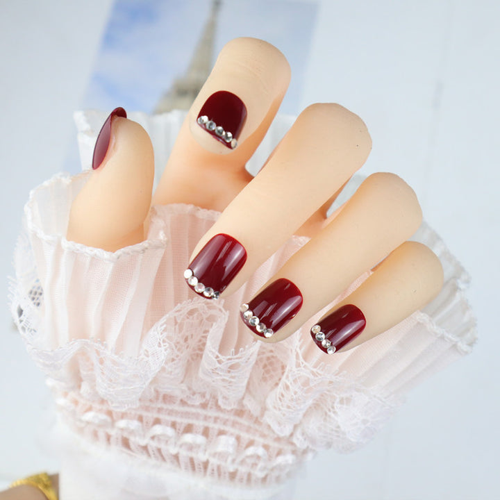 Elegant Rhinestone-Embellished Press-On Nails