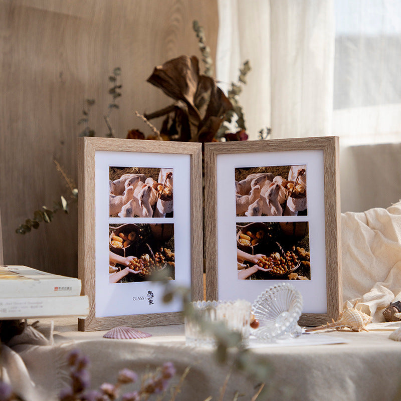 Rustic Twin-Frame Picture Holder for Home Display