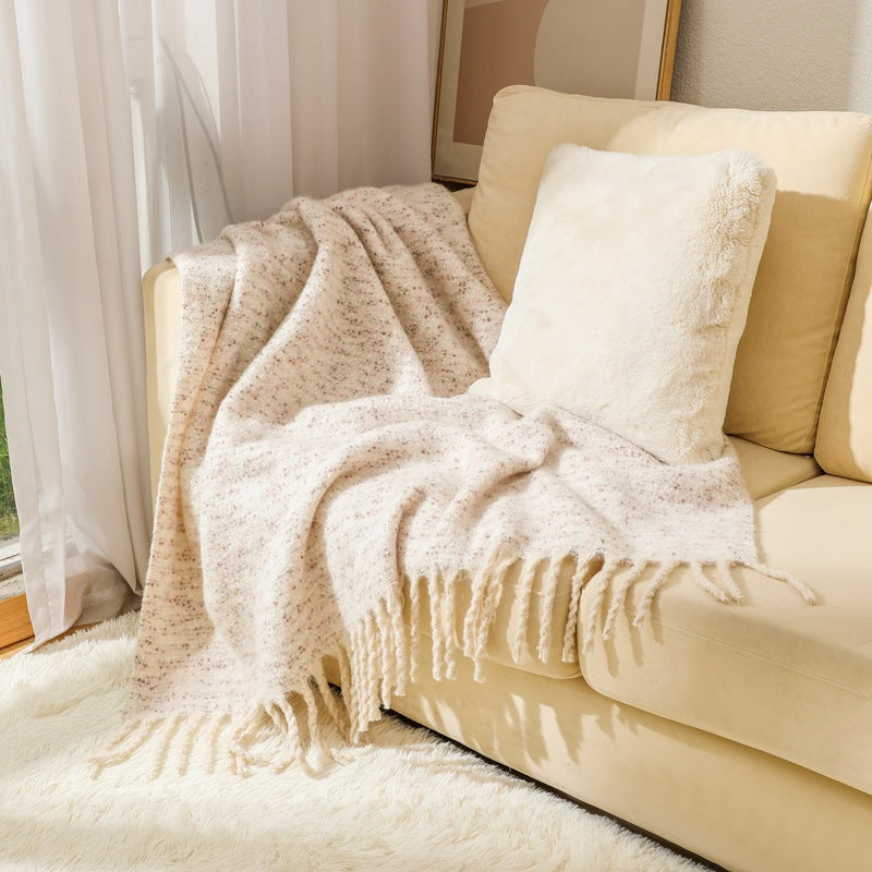 Ladies elegant and cozy blanket with fringes Kalsten