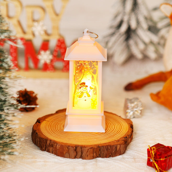 Nostalgic LED Christmas lantern with movable Santa motif Kalsten