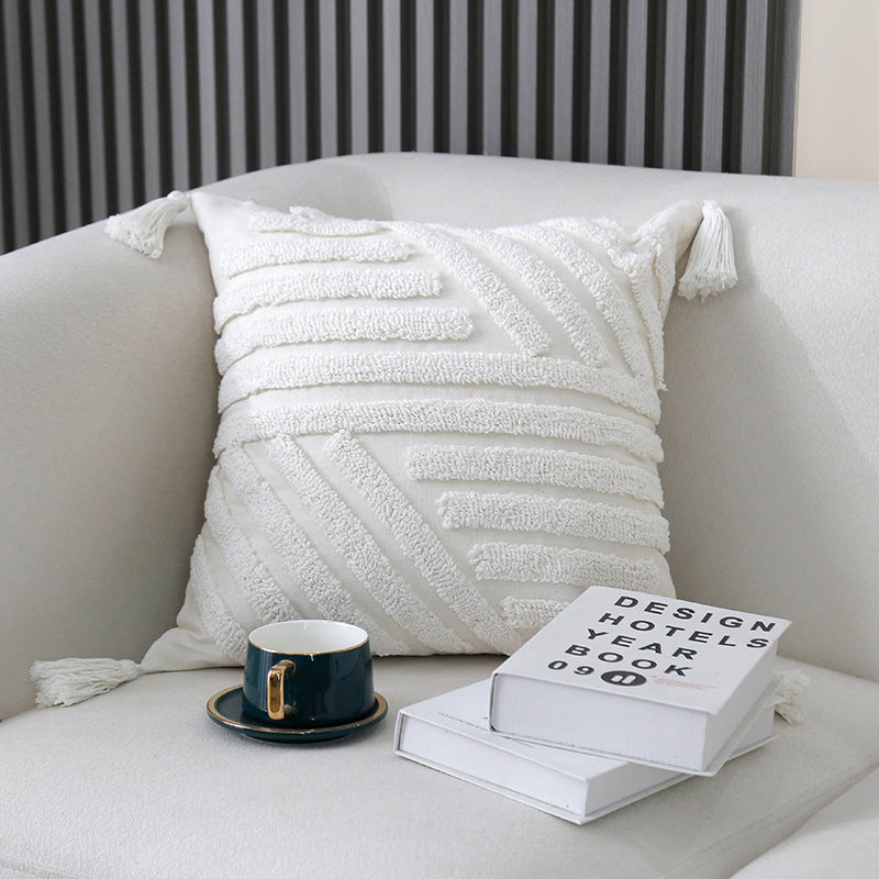 Textured Geometric Throw Cushion