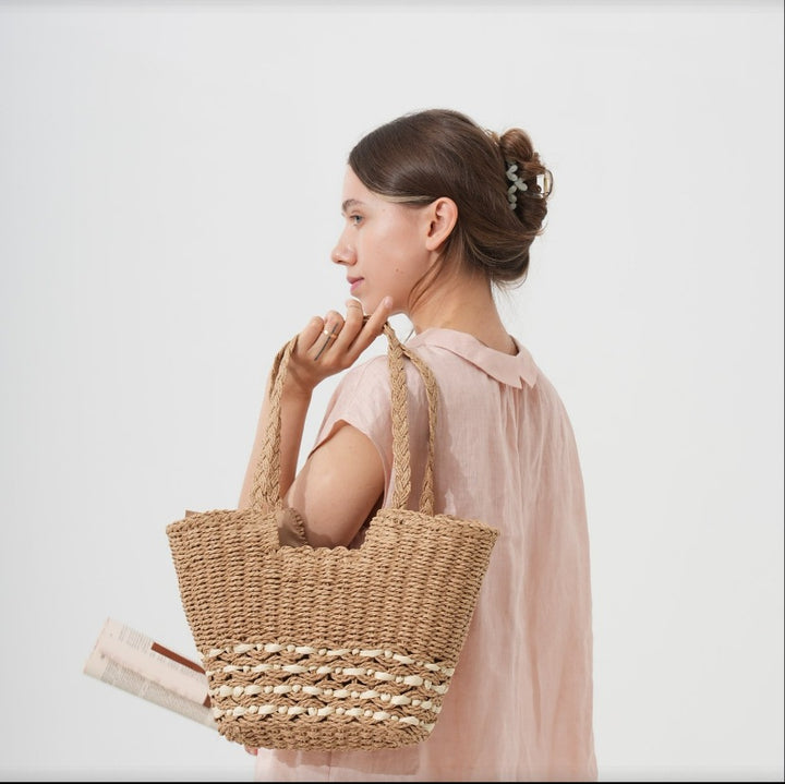 Handwoven beach bag in modern design Kalsten