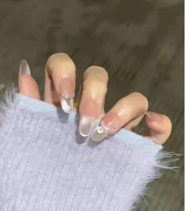Glamorous Press-On Nail Art Set with Stylish Gemstone Accents Kalsten