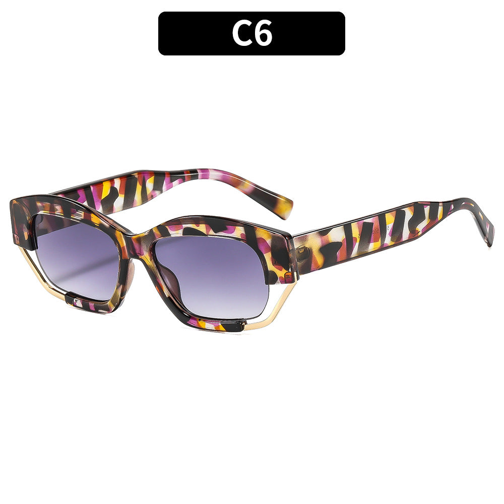 Designer Geometric Frame Sunglasses