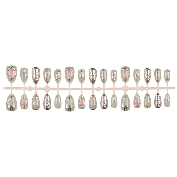 Artistic Metallic Press-On Nails