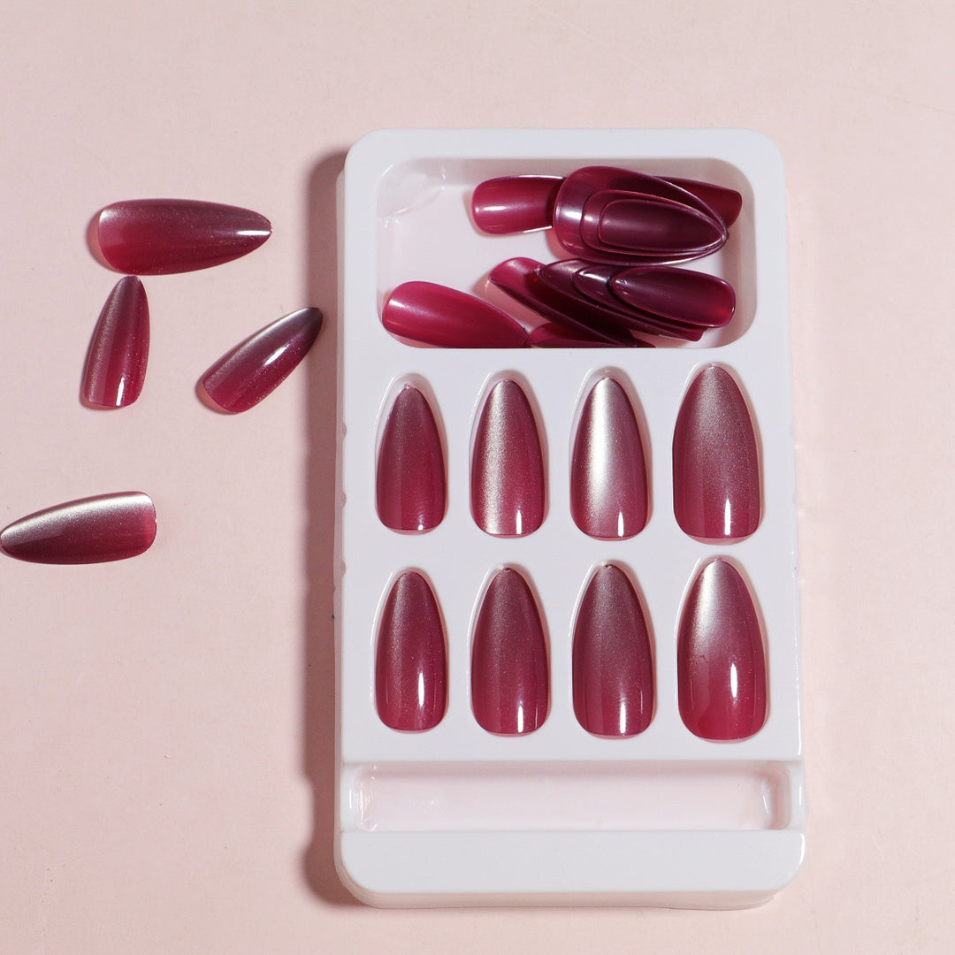Glossy Almond-Shaped Press-On Nail Set Kalsten 1787225031