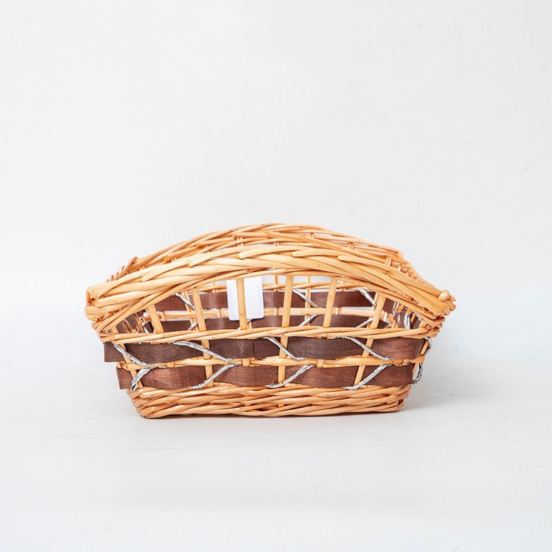 Braided storage basket with elegant fabric insert