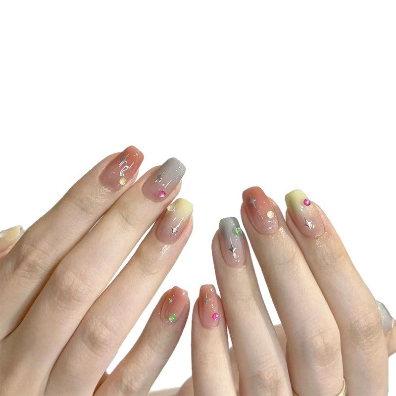 Artificial nails with glitter and heart design Kalsten