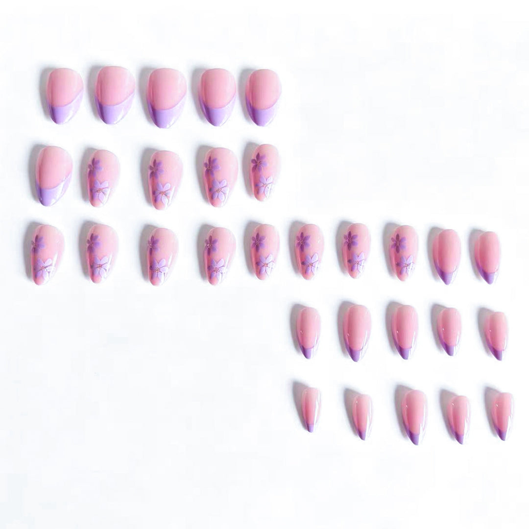 Artistic Floral-Embellished Press-On Nail Tips Kalsten