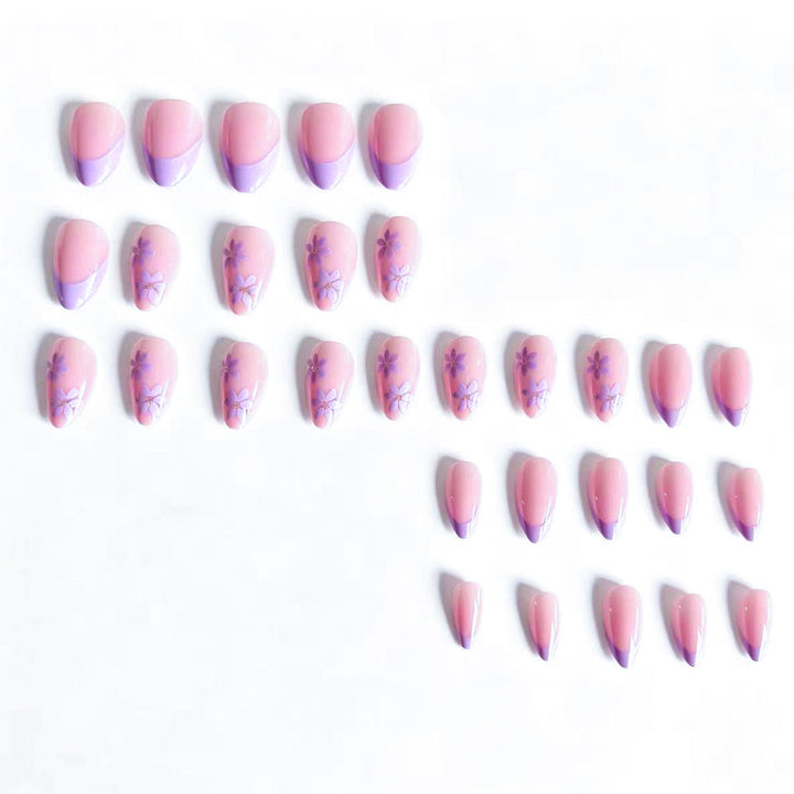 Artistic Floral-Embellished Press-On Nail Tips Kalsten