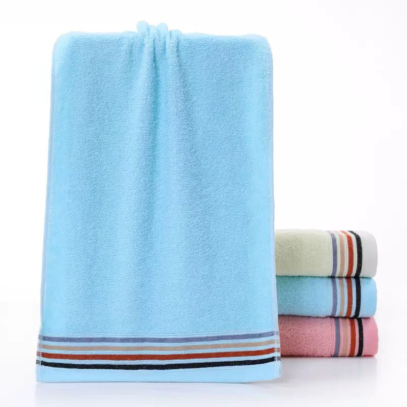 Premium Terry Bath Towel With Elegant Striped Border Kalsten