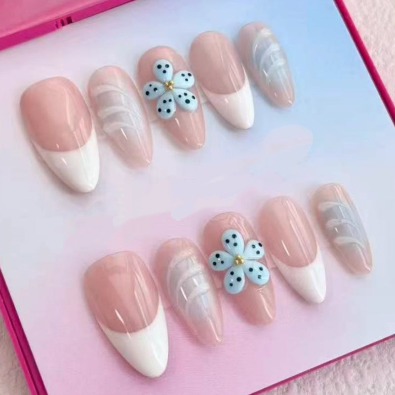 Artistic Floral and Abstract Design Press-On Nail Set Kalsten