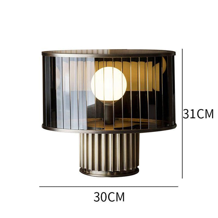 Modern Glass Table Lamp with Elegant Ribbed Base