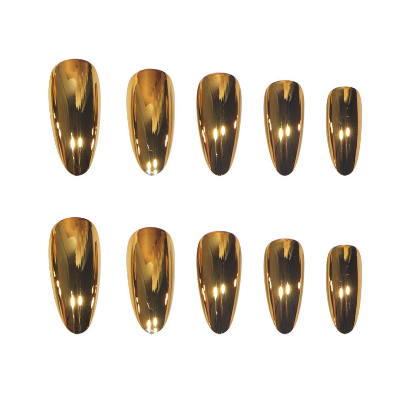 Elegant Metallic Stiletto Press-On Nails Kalsten