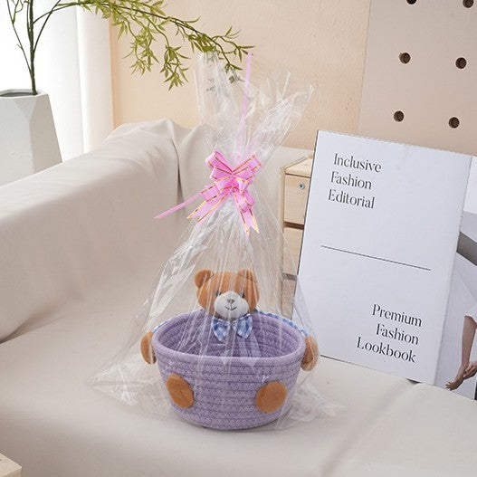 Cozy storage basket with bear motif Kalsten